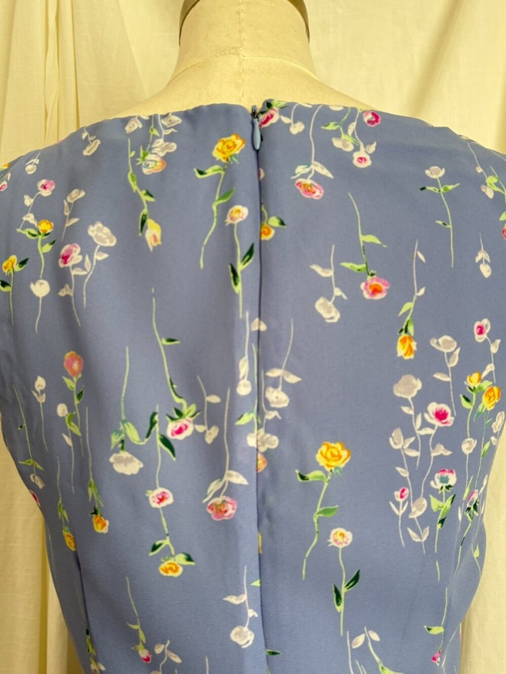 Vintage 90s Ronnie Nicole Blue Floral Dress Sz 10 Cottagecore Whimsy Dainty Soft - Picture 5 of 6